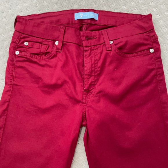 7 For all Mankind (b)air Skinny Jeans in Oxblood - Picture 4 of 8